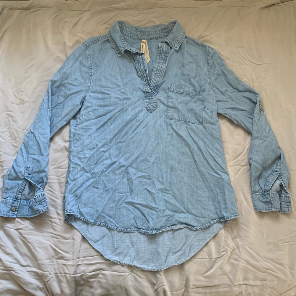 Liverpool Inam Chambray Top, size small